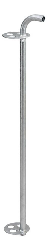 Eine sechslagige Schafabtrennung mit einem Vierkantrahmen, zwei senkrechten Stangen, sowie vier Laschen zur Verbindung zweier Abtrennungen, Frontalansicht 